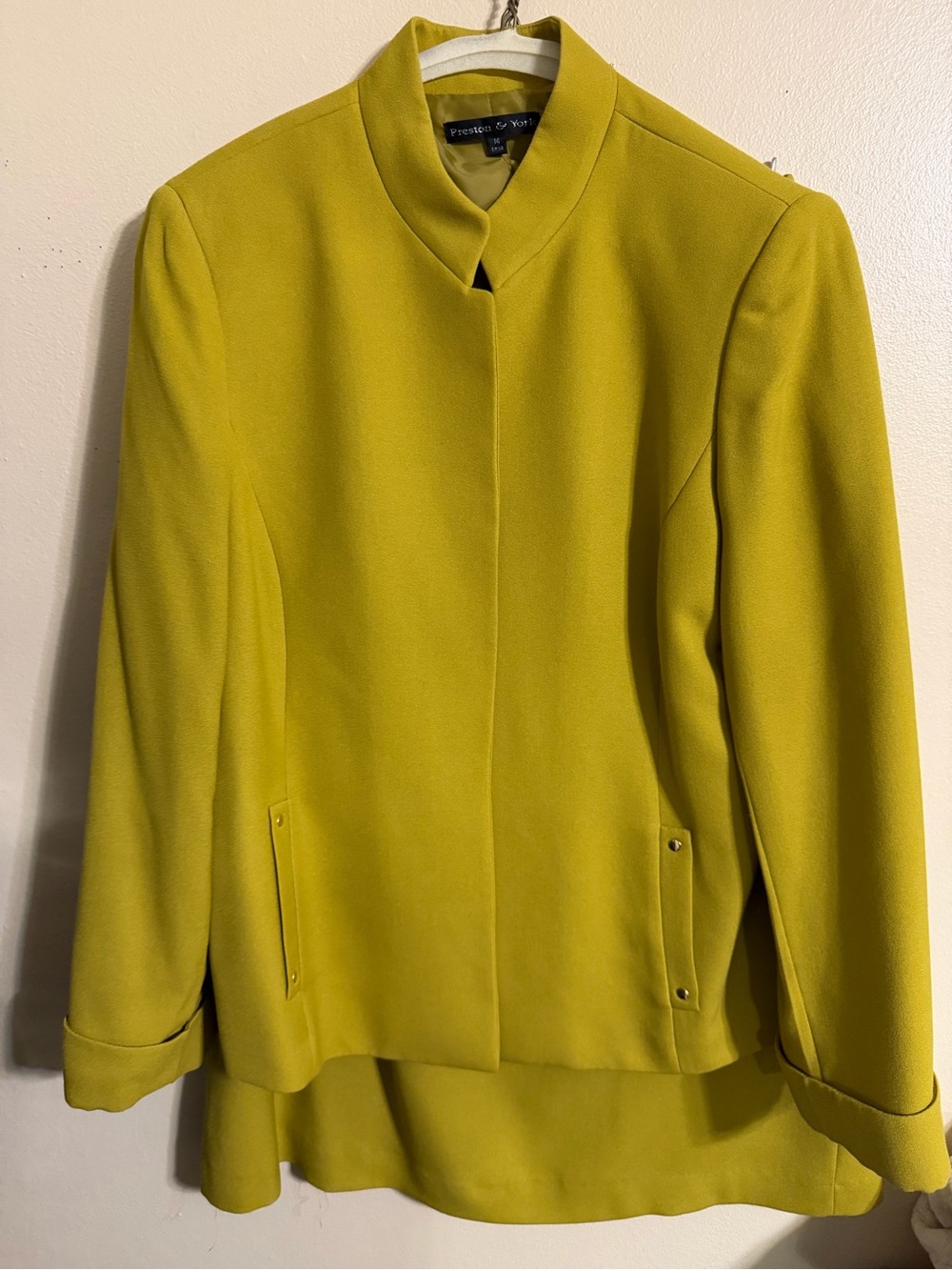 Preston & York Mustard Yellow Women's Blazer And Skirt Set